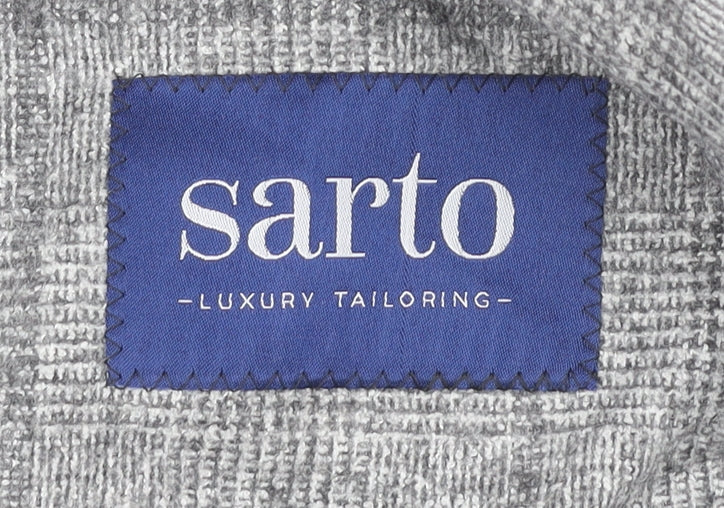 Sarto Men's Grey Check Tweed Blazer Jacket