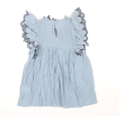 New Look Women's Blue Flutter Sleeve Top UK 8