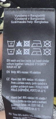 F&F Womens Black Floral Long Sleeve Dress Size 10