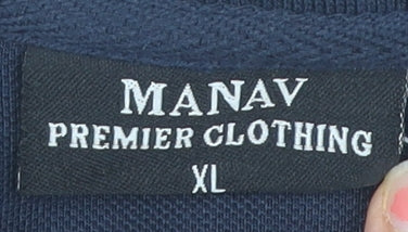 MANAV Men's Blue XL Polo Shirt Short Sleeve