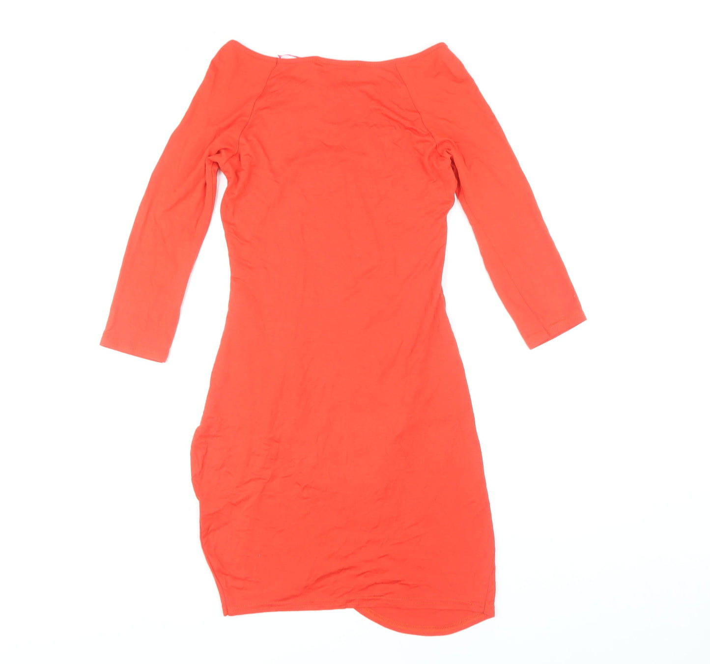 Boohoo Women's Orange Off Shoulder Dress, Size 10