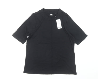 F&F Women's Black T-Shirt, Size 14, Crew Neck