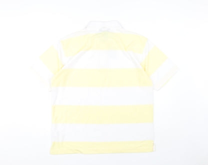 Cutting Edge Men's Yellow Striped Polo, Size L