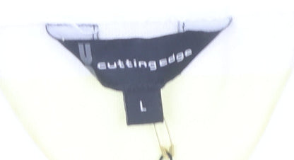 Cutting Edge Men's Yellow Striped Polo, Size L