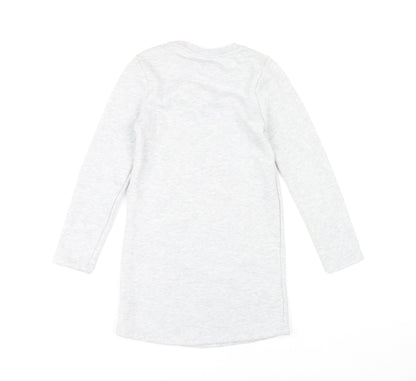 Shopkins Girls Grey Multicoloured Long Sleeve Dress, Size 9-10 Years