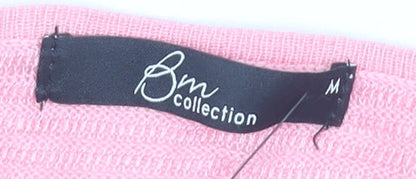Womens UK Size M Bm Collection Pink Cardigan Jumper