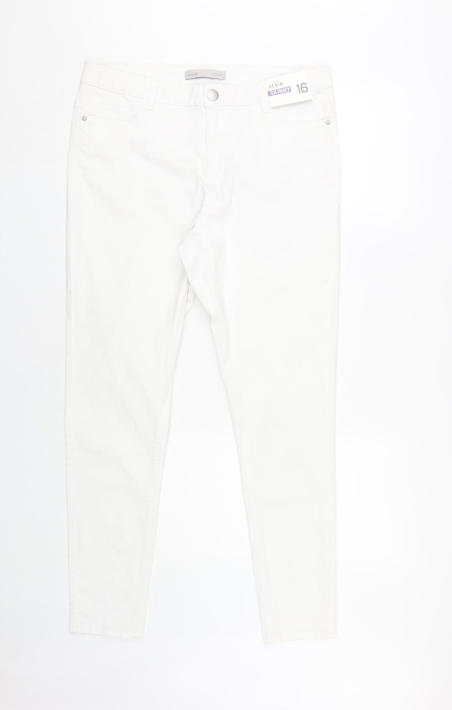 George Women's White Skinny Jeans Size 16