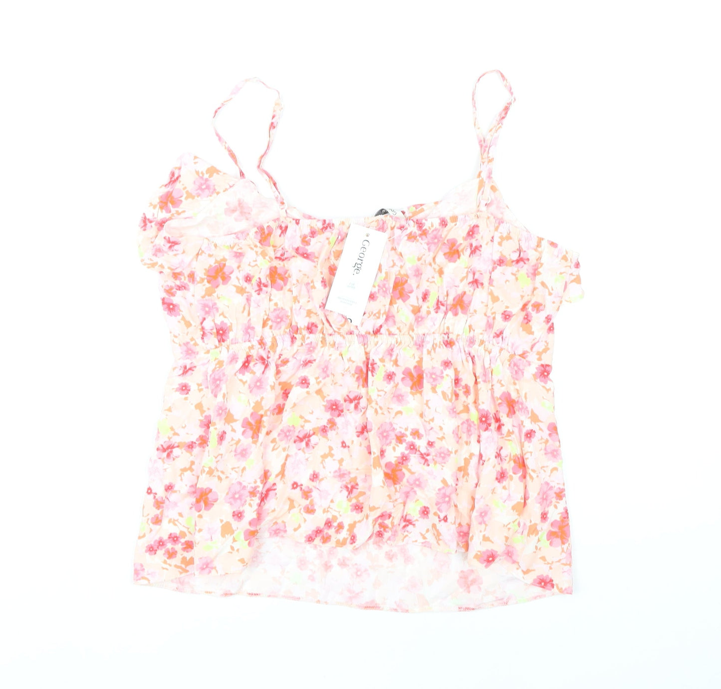 George Women's Pink Floral Camisole Tank Top Size 14