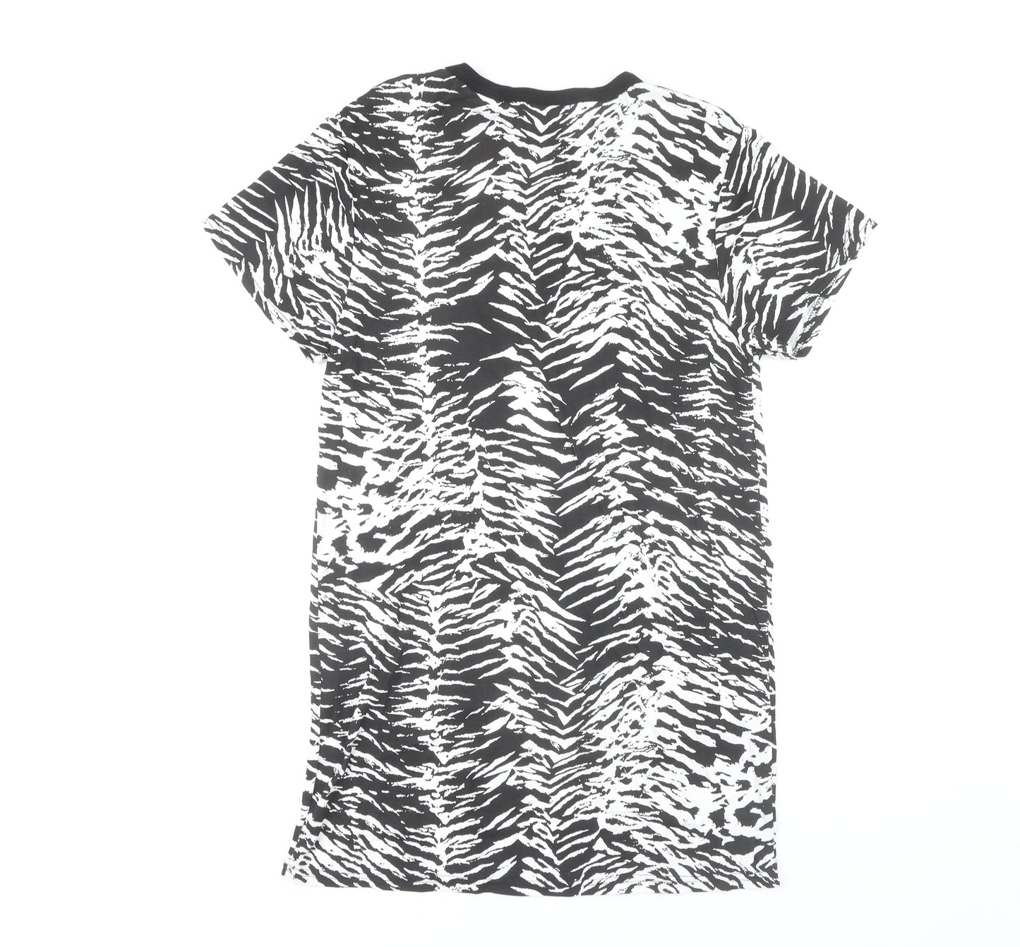 PrettyLittleThing Women's Black Animal Print T-Shirt Dress