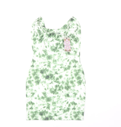 Boohoo Women's Green Tie Dye Dress Size 12