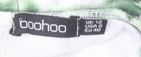 Boohoo Women's Green Tie Dye Dress Size 12