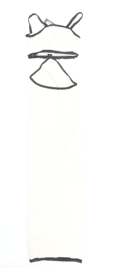 PrettyLittleThing Women’s Ivory Strappy Knit Dress S