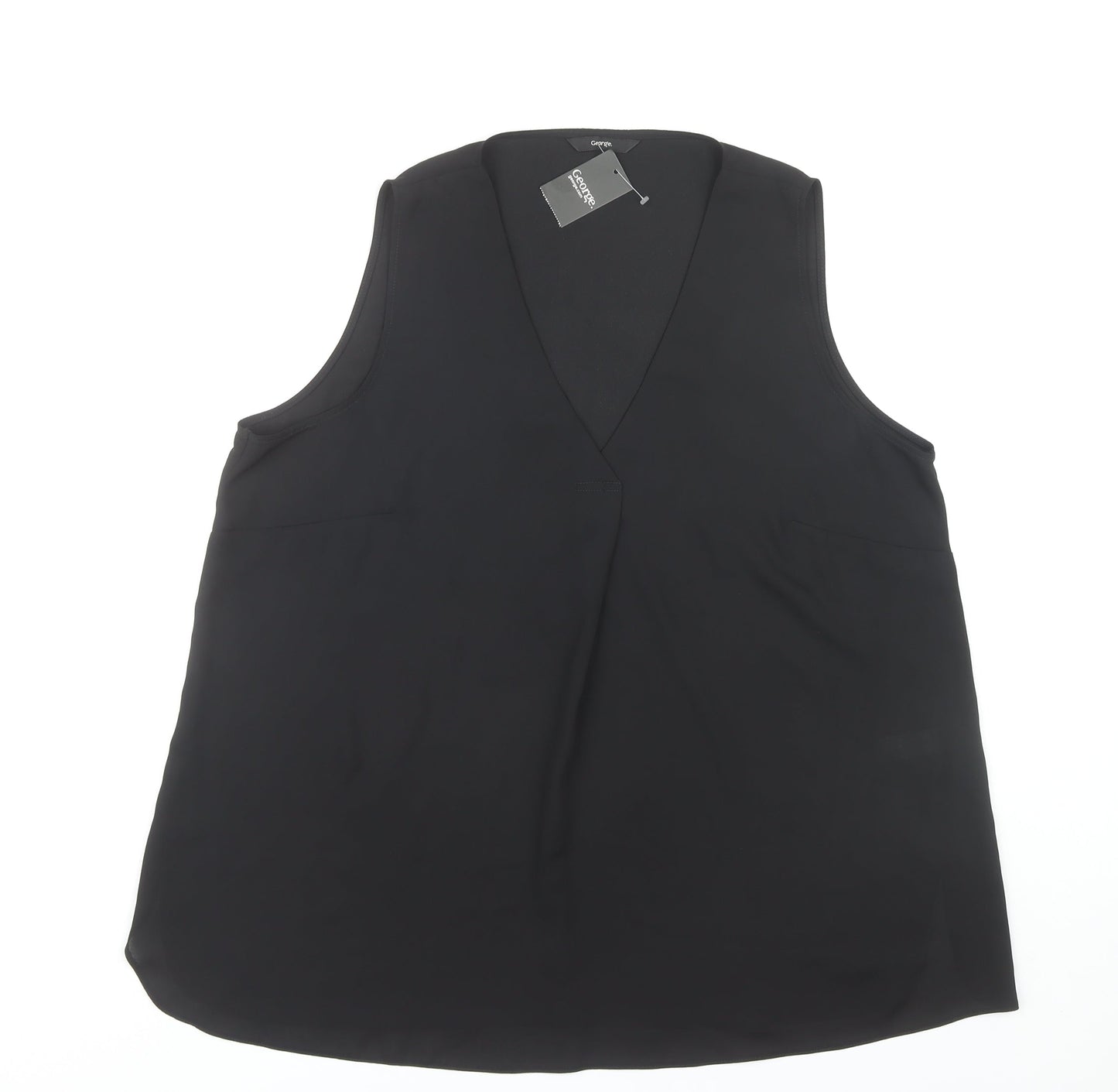 George Women's Black V-Neck Sleeveless Tank - Size 16