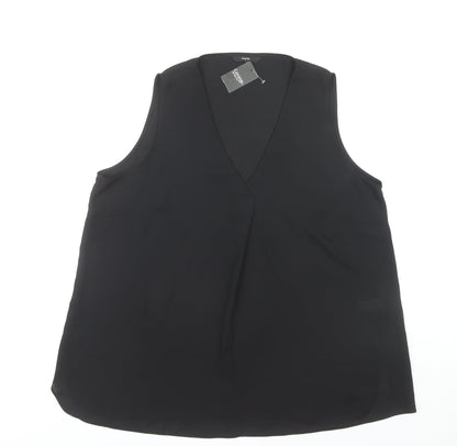 George Women's Black V-Neck Sleeveless Tank - Size 16