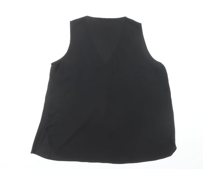 George Women's Black V-Neck Sleeveless Tank - Size 16