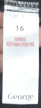 George Women's Black V-Neck Sleeveless Tank - Size 16