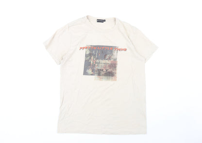 PrettyLittleThing Women's Beige T-Shirt S Casual
