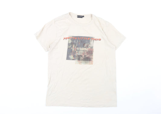PrettyLittleThing Women's Beige T-Shirt S Casual