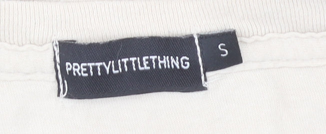 PrettyLittleThing Women's Beige T-Shirt S Casual