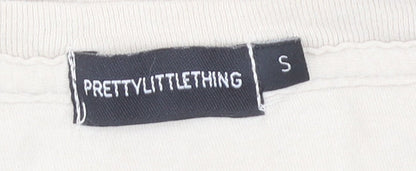 PrettyLittleThing Women's Beige T-Shirt S Casual