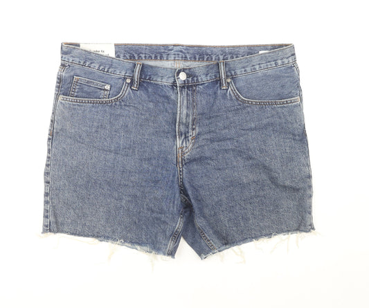 H&M Women's Blue Cut-Off Denim Shorts Size 10