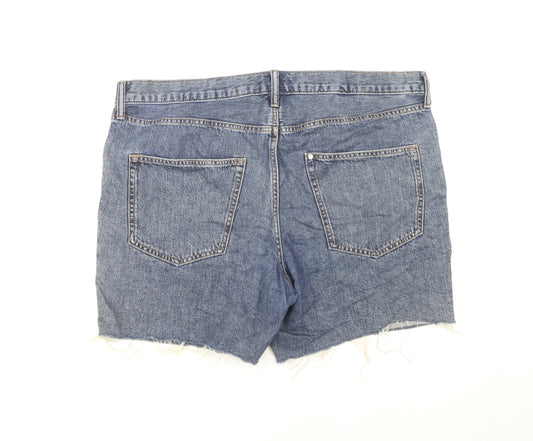 H&M Women's Blue Cut-Off Denim Shorts Size 10