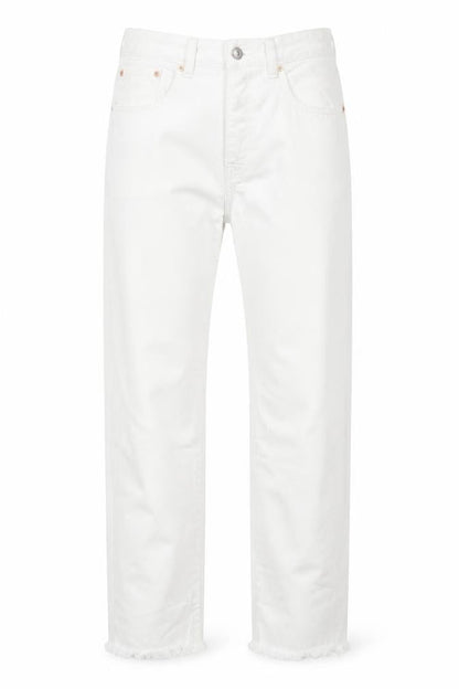 Womens UK Size 8 MNG Regular Fit Straight White Jeans