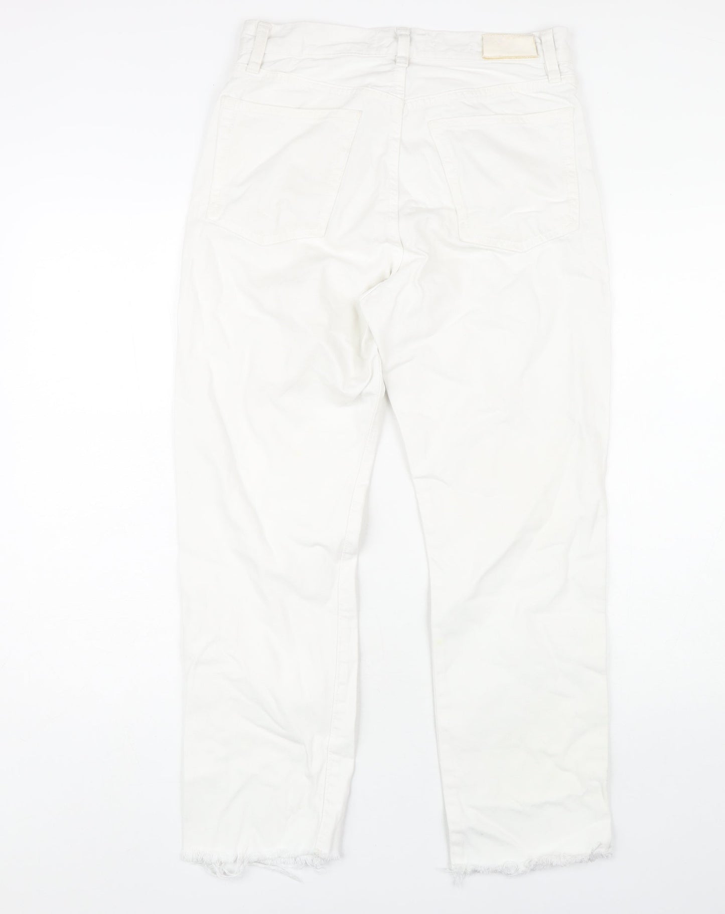 Womens UK Size 8 MNG Regular Fit Straight White Jeans
