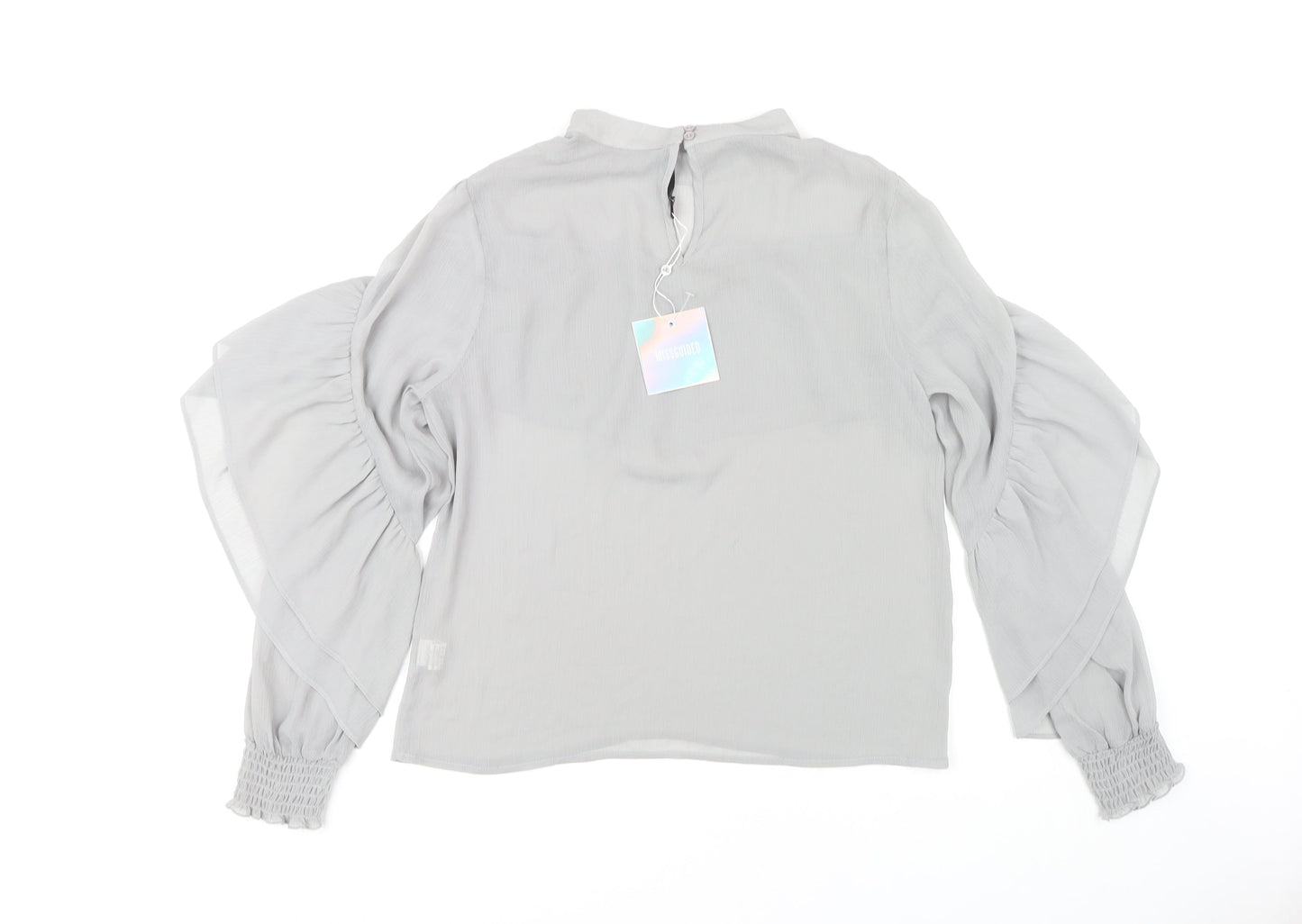 Womens UK Size 12 Missguided Grey Tunic Blouse