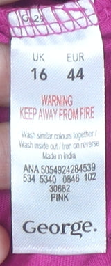 George Women's Pink Tank Top Size 16 with Crochet Accent