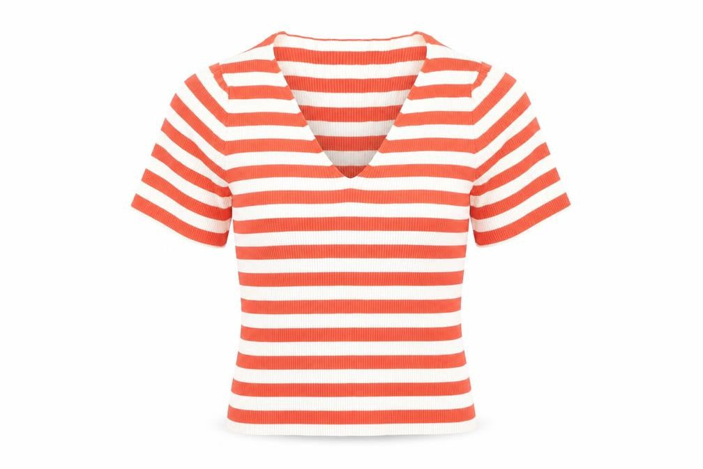 Womens UK Size 16 Matalan Red Cropped T-Shirt