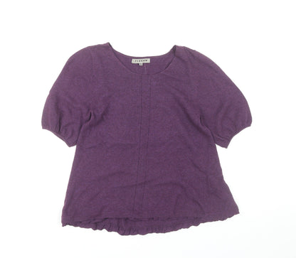 Jigsaw Women's Purple Round Neck Knit Jumper S