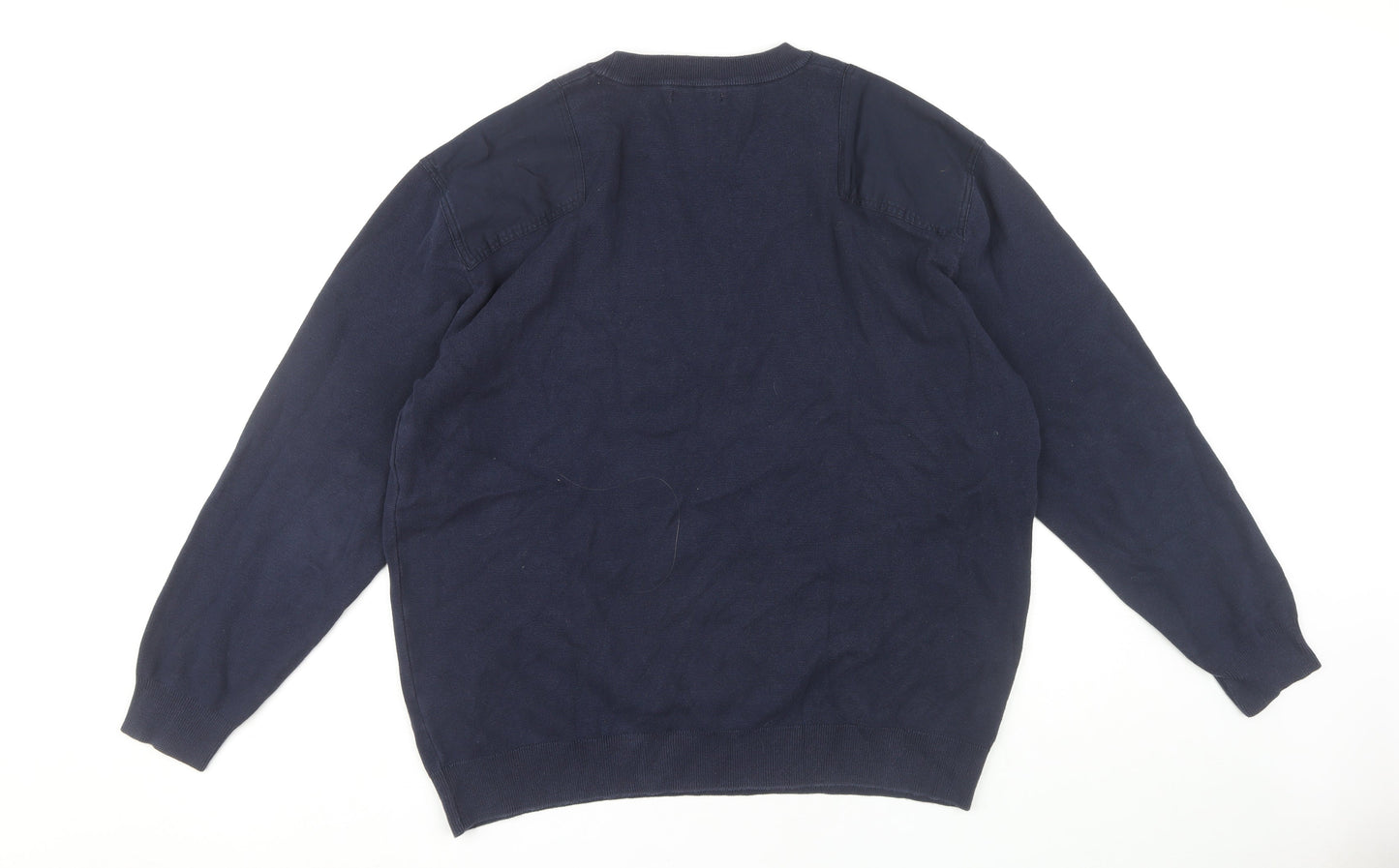Zara Men's XL Blue Cotton Pullover Jumper