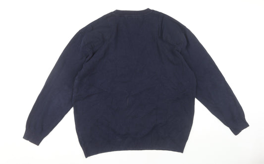 Zara Men's XL Blue Cotton Pullover Jumper