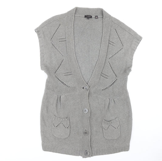 Womens UK Size M Ted Baker Grey Cardigan Jumper