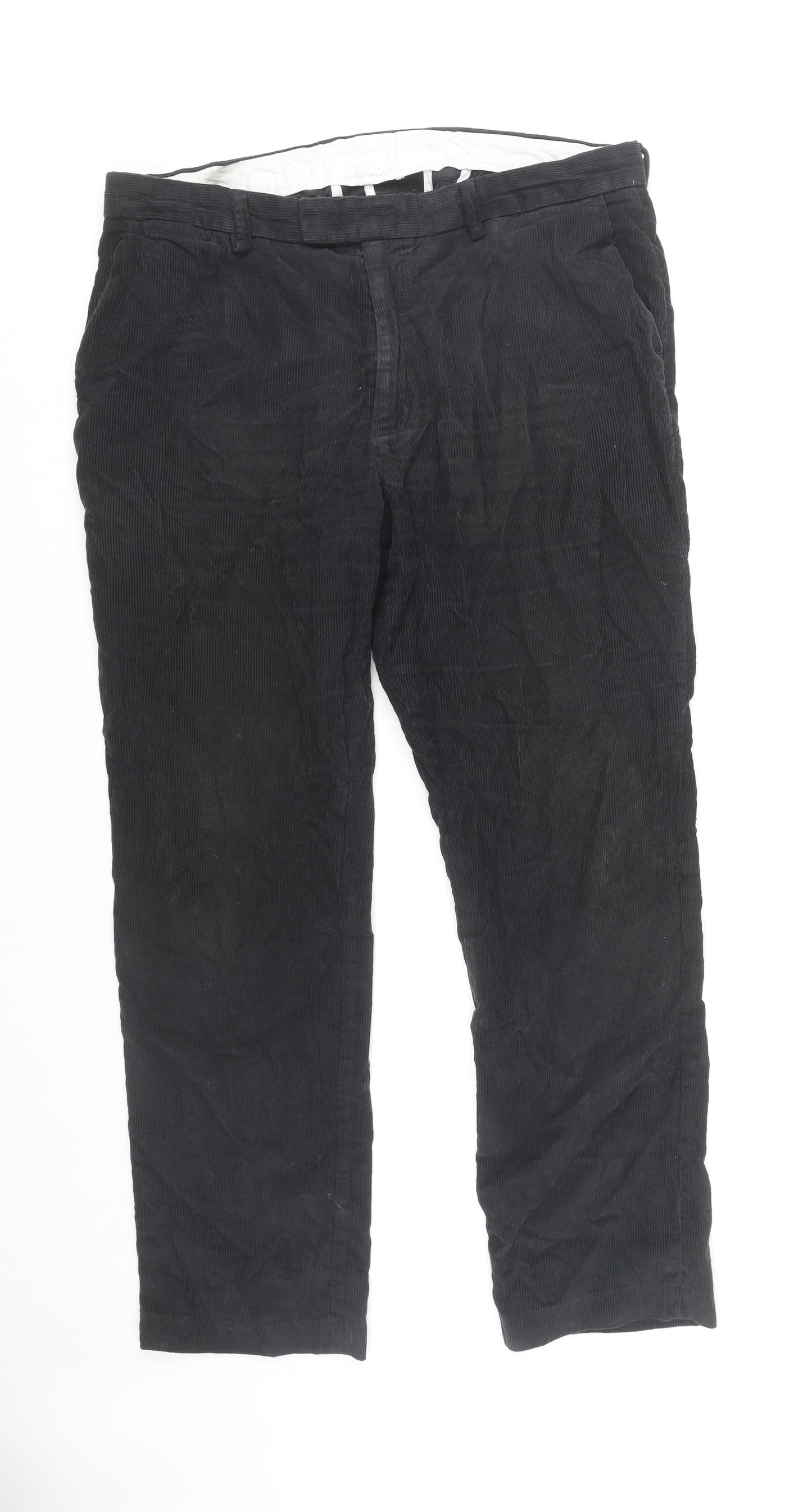 James Pringle Black Corduroy Trousers, Men's 38W, Stylish