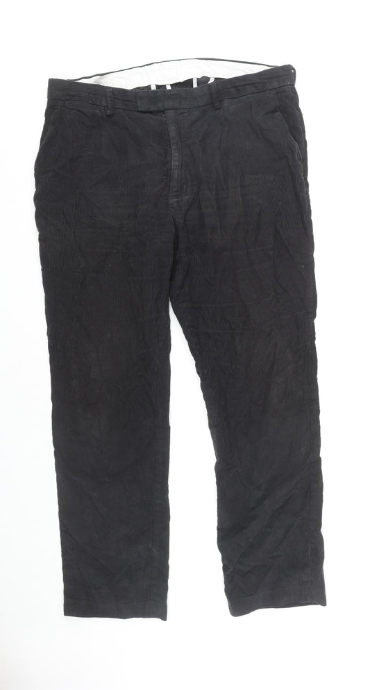 James Pringle Black Corduroy Trousers, Men's 38W, Stylish
