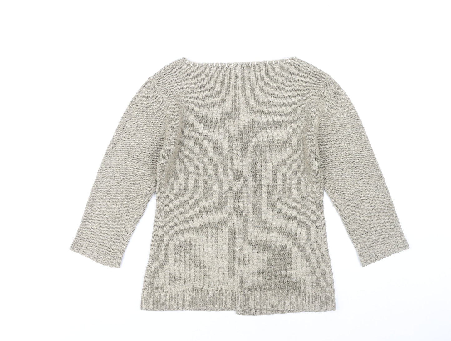VMNY Women's Grey Cardigan L 3/4 Sleeve V-Neck