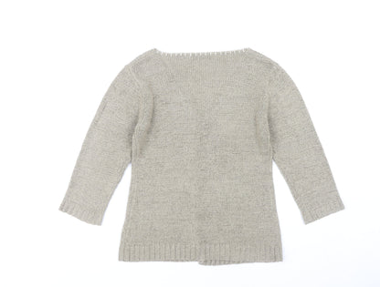 VMNY Women's Grey Cardigan L 3/4 Sleeve V-Neck