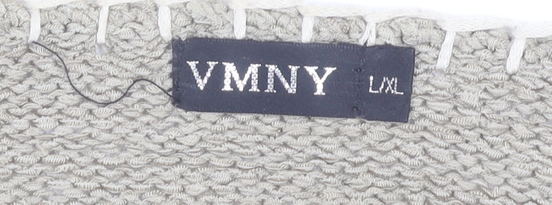 VMNY Women's Grey Cardigan L 3/4 Sleeve V-Neck