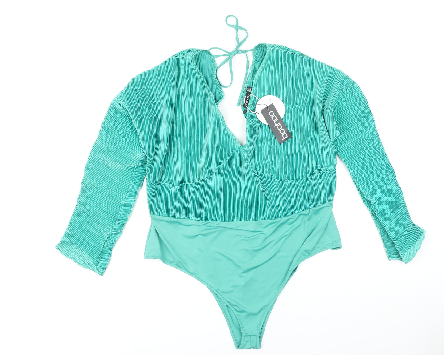 Boohoo Women's Green Plus Size Bodysuit, UK 26