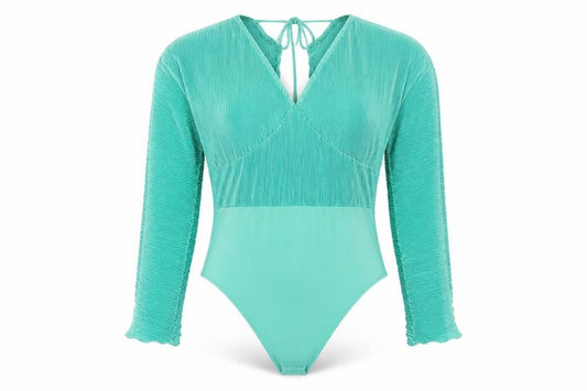 Womens UK Size 26 Boohoo One-Piece Green Bodysuit
