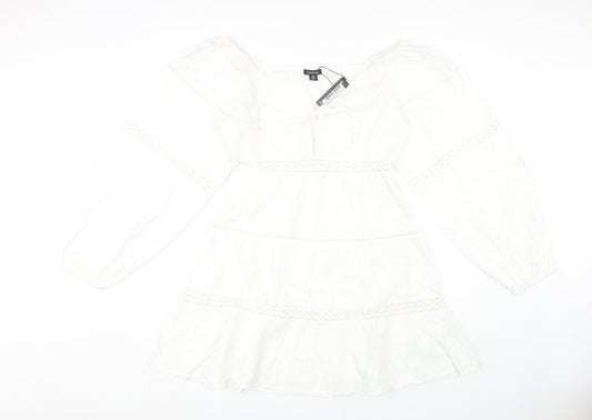 Boohoo Women's White Off Shoulder Dress Size 12