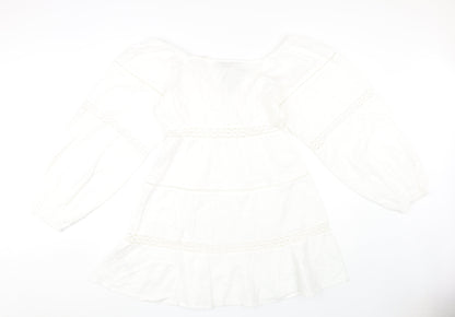 Boohoo Women's White Off Shoulder Dress Size 12