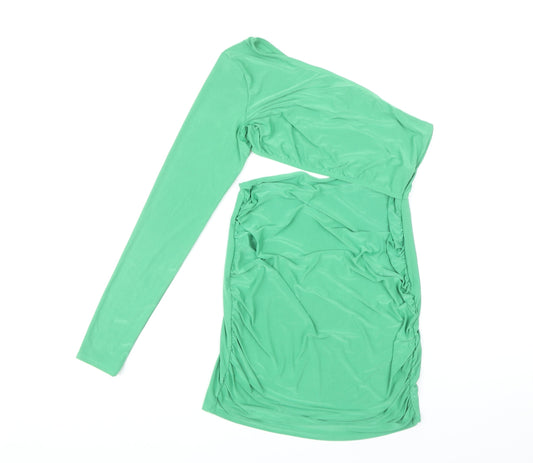 PrettyLittleThing Women's Green Bodycon Dress, Size 12