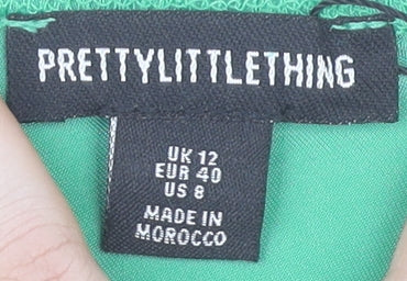 PrettyLittleThing Women's Green Bodycon Dress, Size 12