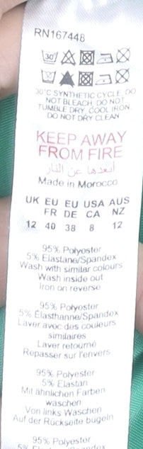 PrettyLittleThing Women's Green Bodycon Dress, Size 12