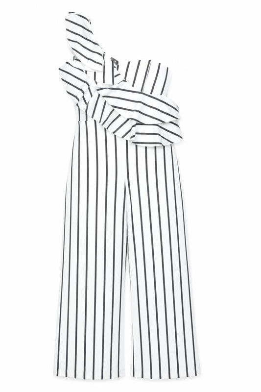 Stylewise Women's Striped Wide-Leg Jumpsuit Size 10