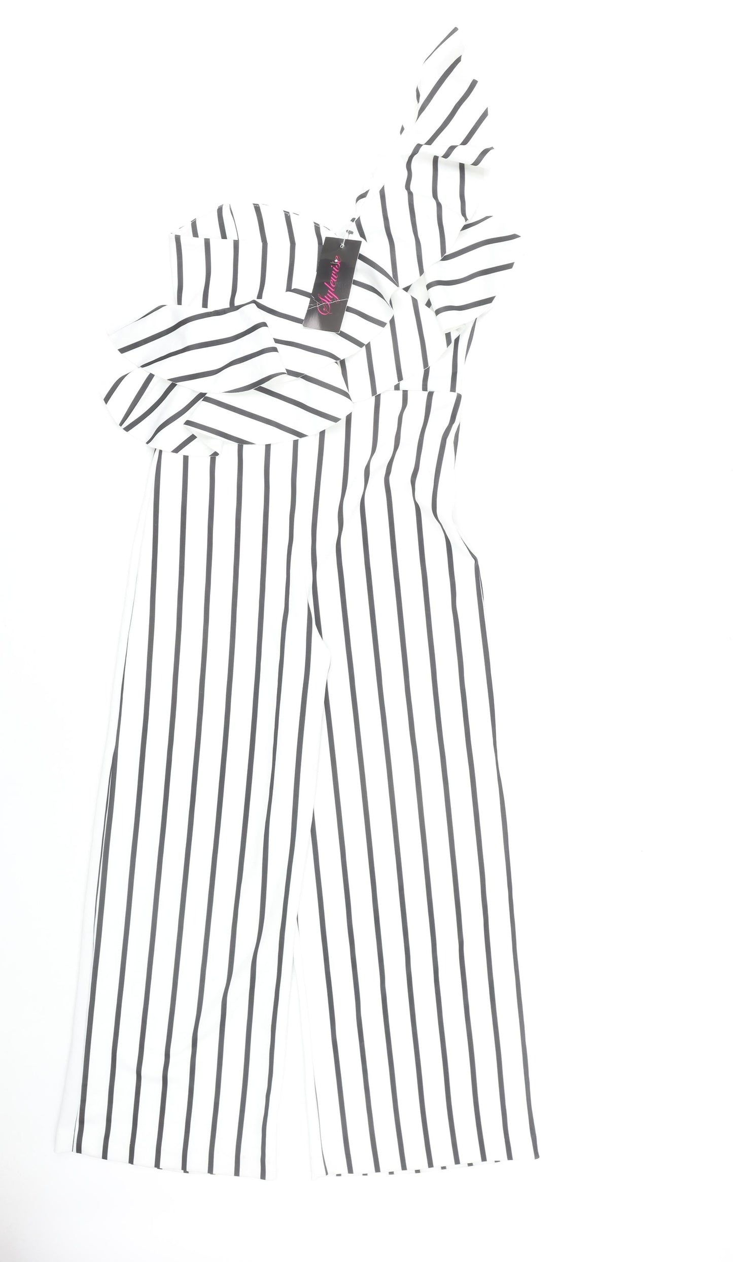 Stylewise Women's Striped Wide-Leg Jumpsuit Size 10
