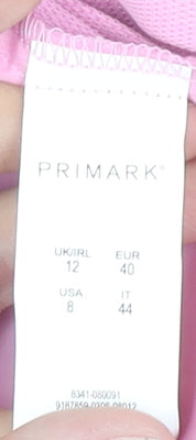 Primark Pink Wide-Leg Belted Trousers, Size 12 Women